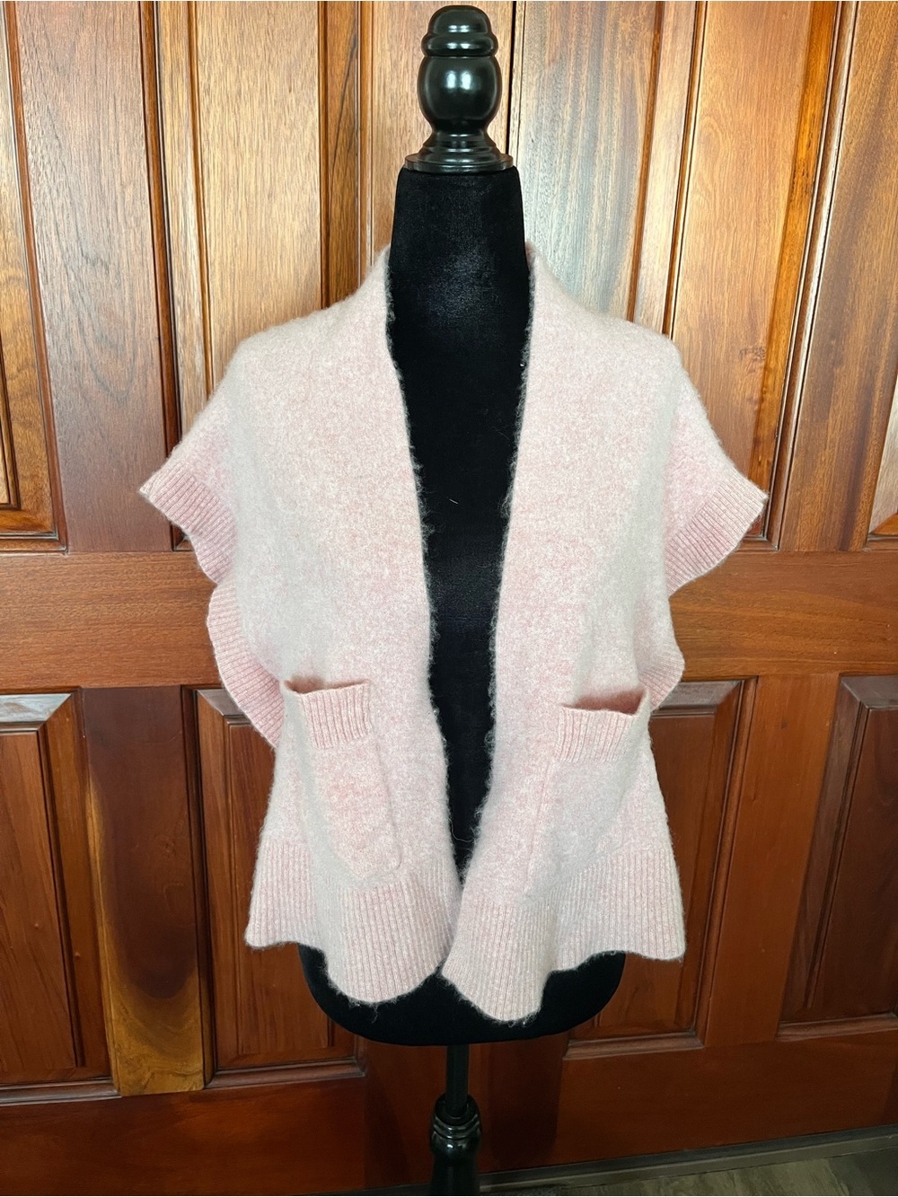Halogen 100% cashmere drop shoulder open front cardigan sweater One Size Pink